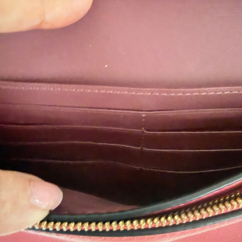Coach Deep‎ Pink Anna Foldover Pebbled Leather Horse & Carriage Crossbody Clutch
